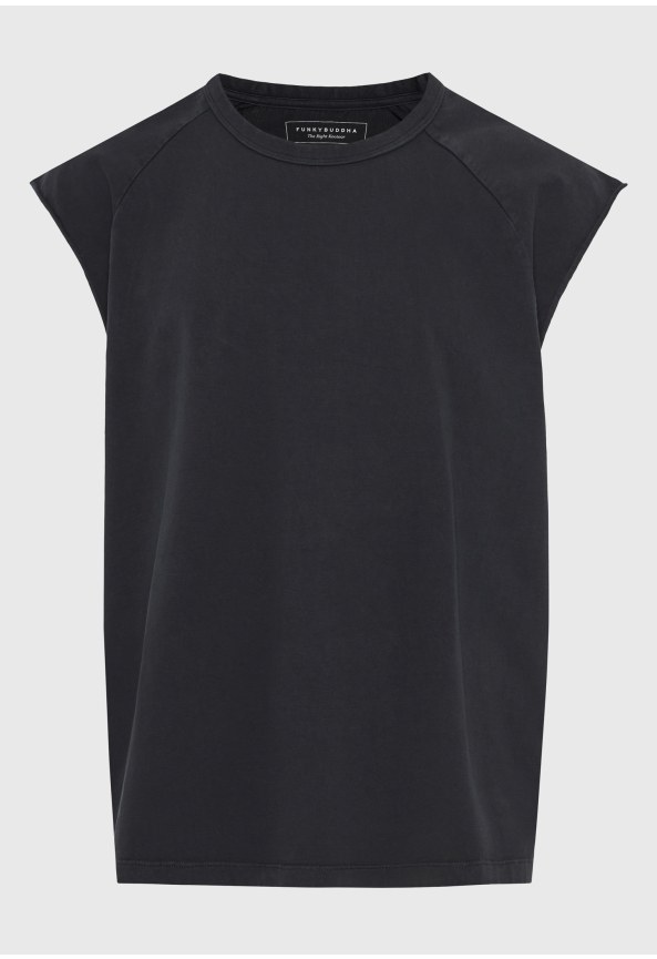 Ανδρικό βαμβακερό oversized αμάνικο t-shirt