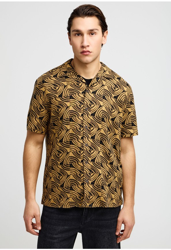 Ανδρικό κοντομάνικο πουκάμισο με μοτίβο