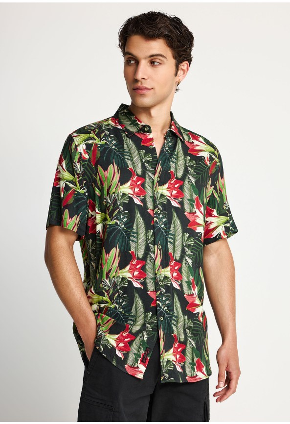 Men's short-sleeve shirt with print