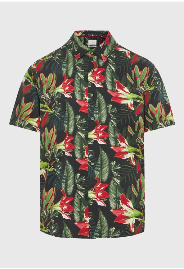 Ανδρικό κοντομάνικο πουκάμισο με τύπωμα