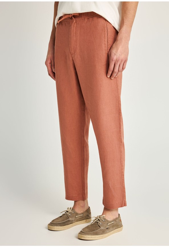 Ανδρικό comfort fit λινό chino παντελόνι
