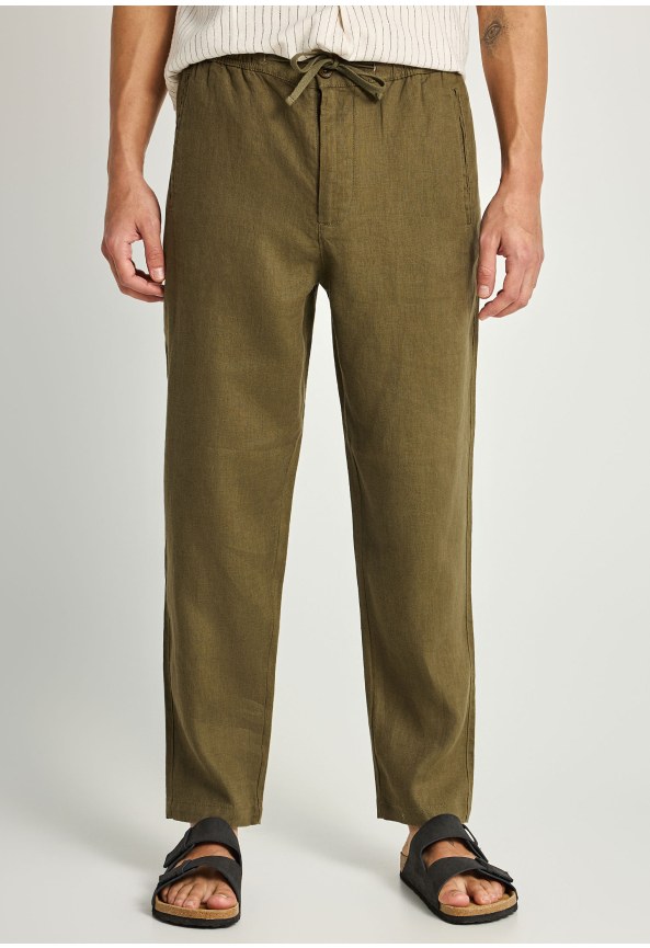 Ανδρικό comfort fit λινό chino παντελόνι