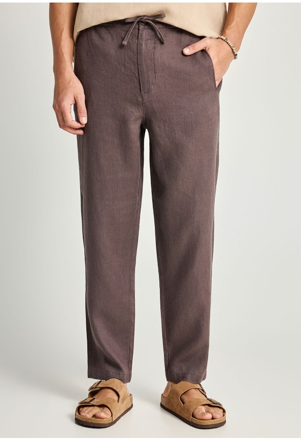 Ανδρικό comfort fit λινό chino παντελόνι