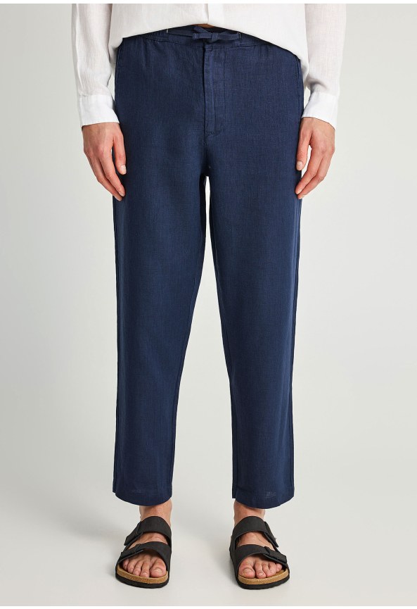 Ανδρικό comfort fit λινό chino παντελόνι