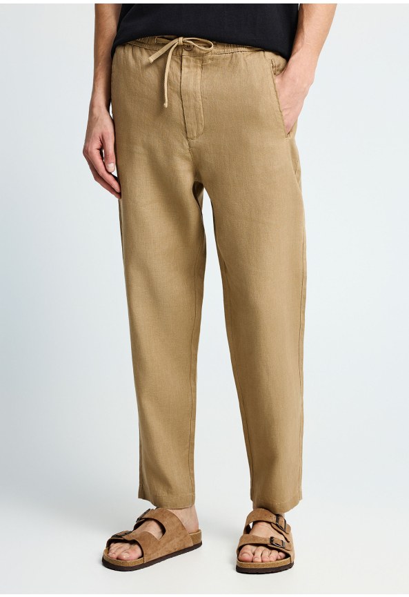 Ανδρικό comfort fit λινό chino παντελόνι