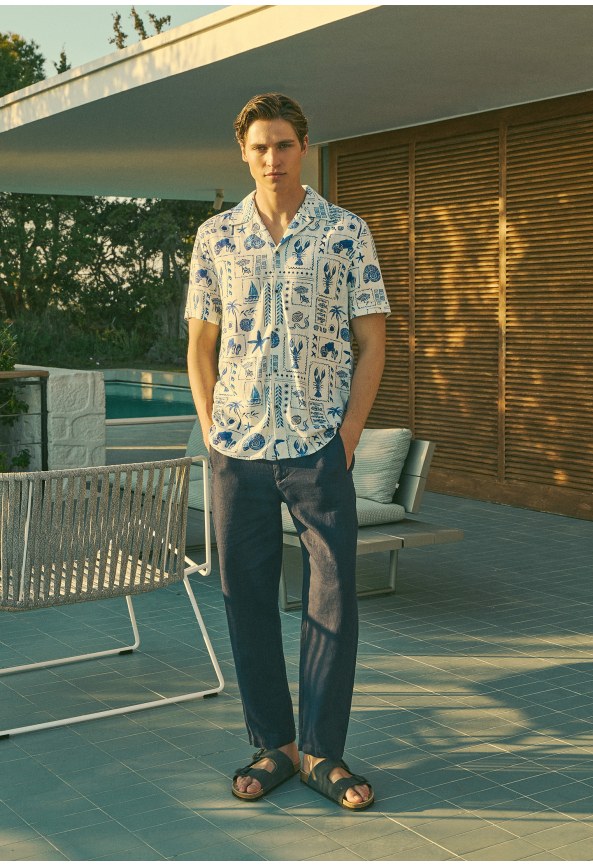 Men's relaxed shirt with print