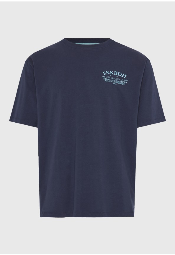 Ανδρικό relaxed t-shirt με τύπωμα στην πλάτη