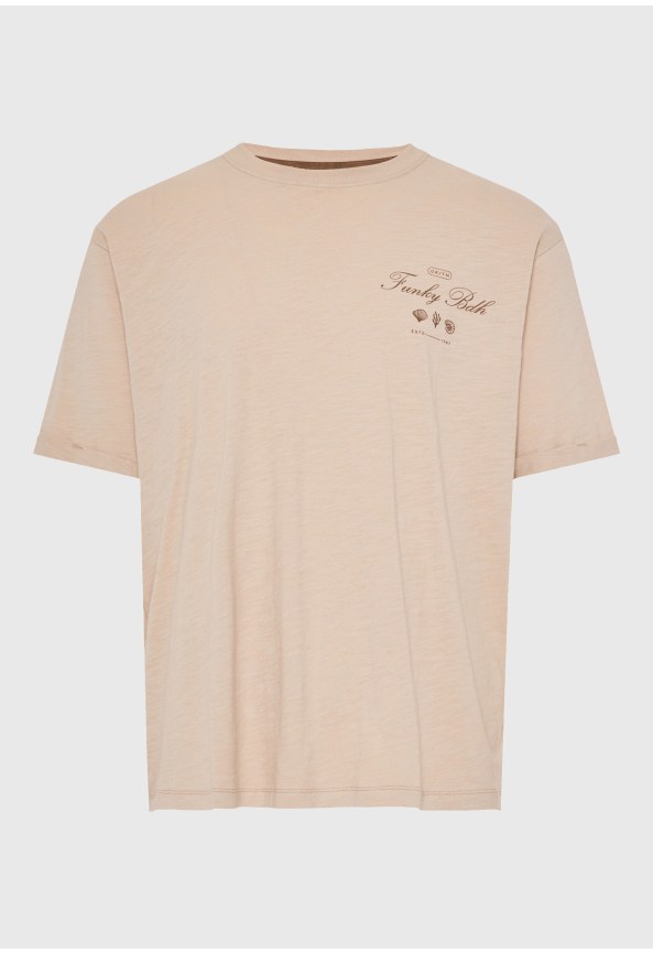 Ανδρικό βαμβακερό relaxed t-shirt με τύπωμα