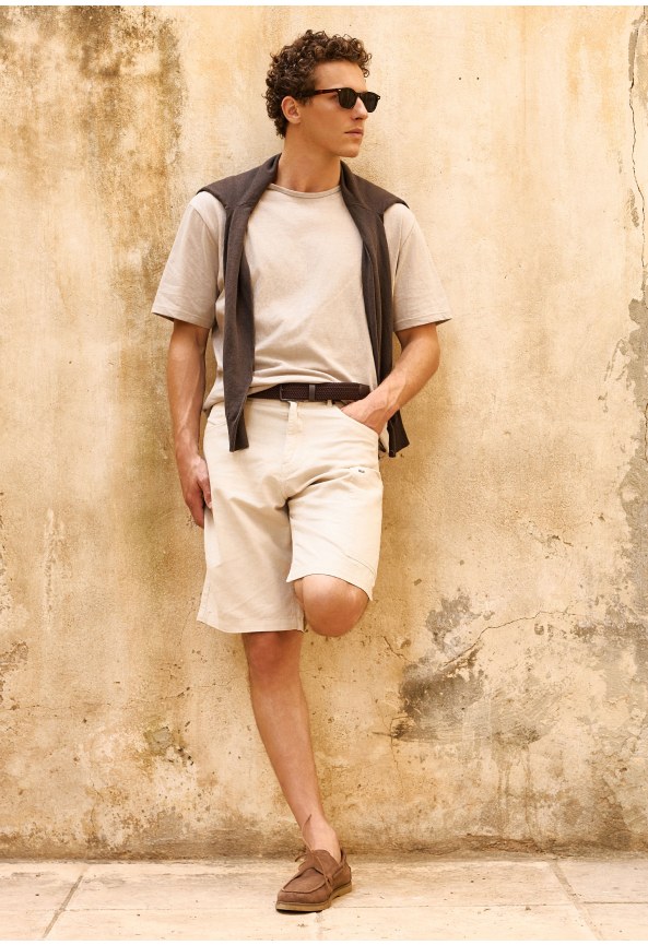 Men's linen cargo shorts