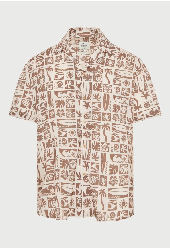 Ανδρικό κοντομάνικο πουκάμισο με τύπωμα