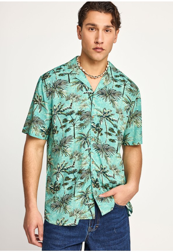 Ανδρικό κοντομάνικο floral πουκάμισο