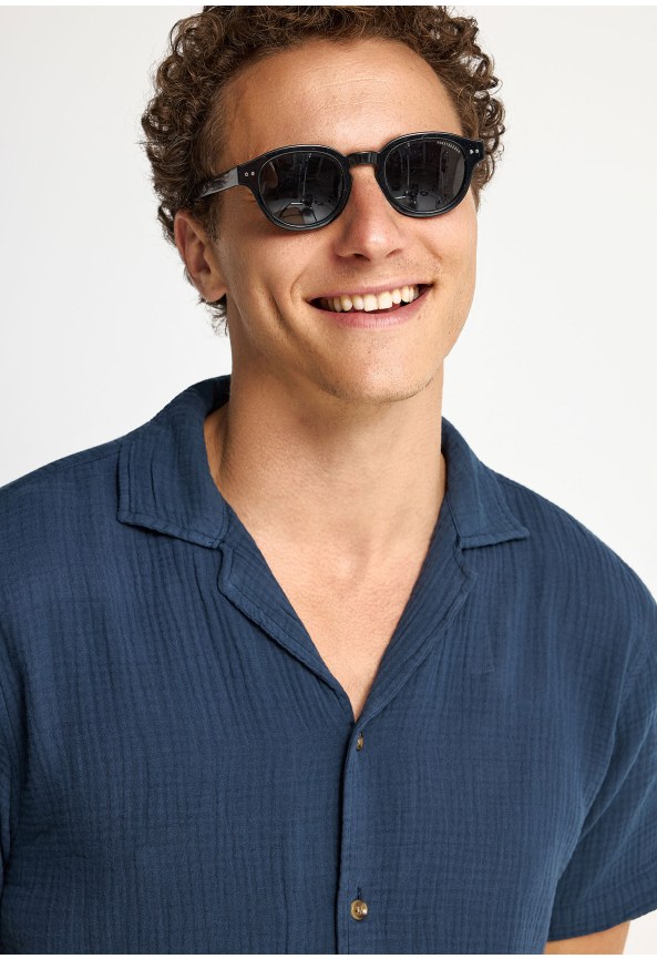 Men's short-sleeve cotton shirt
