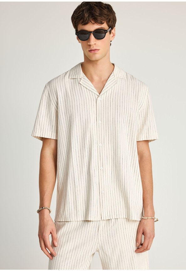 Ανδρικό ριγέ κοντομάνικο πουκάμισο