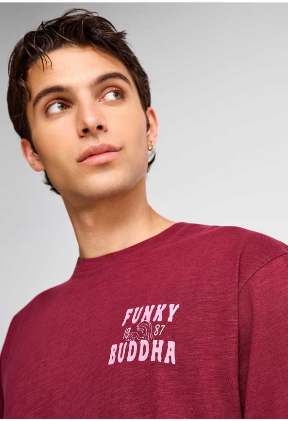 Men's cotton t-shirt with print on the back