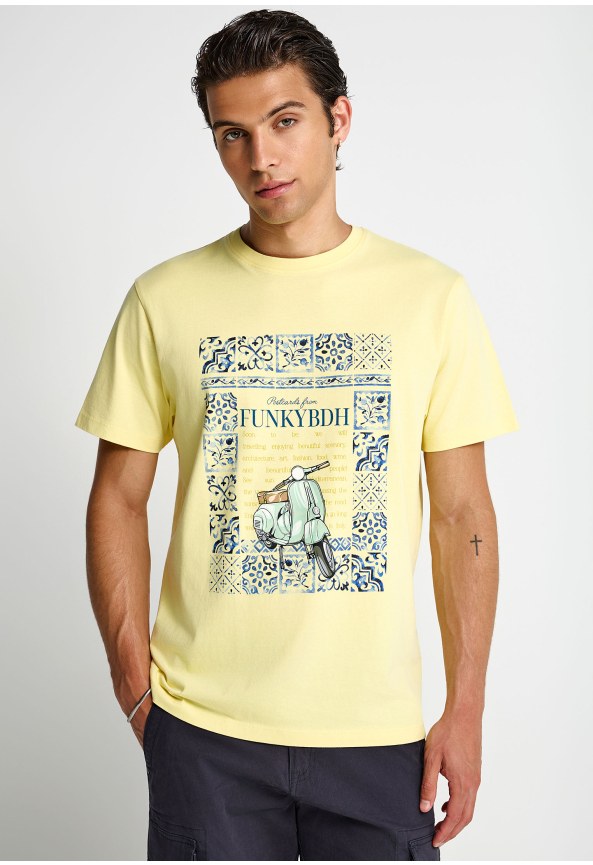 Ανδρικό βαμβακερό t-shirt με τύπωμα