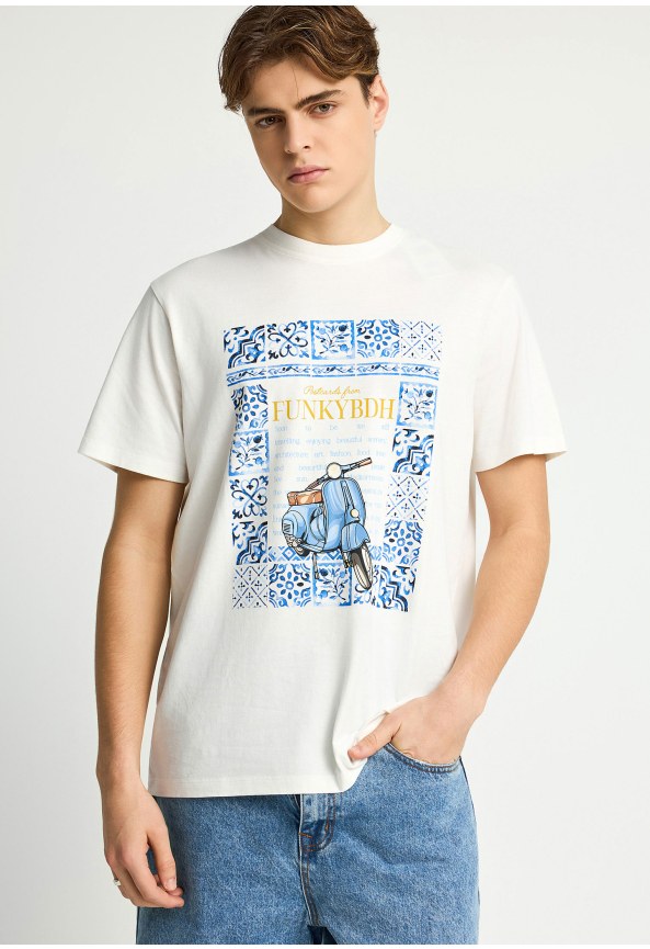 Ανδρικό βαμβακερό t-shirt με τύπωμα