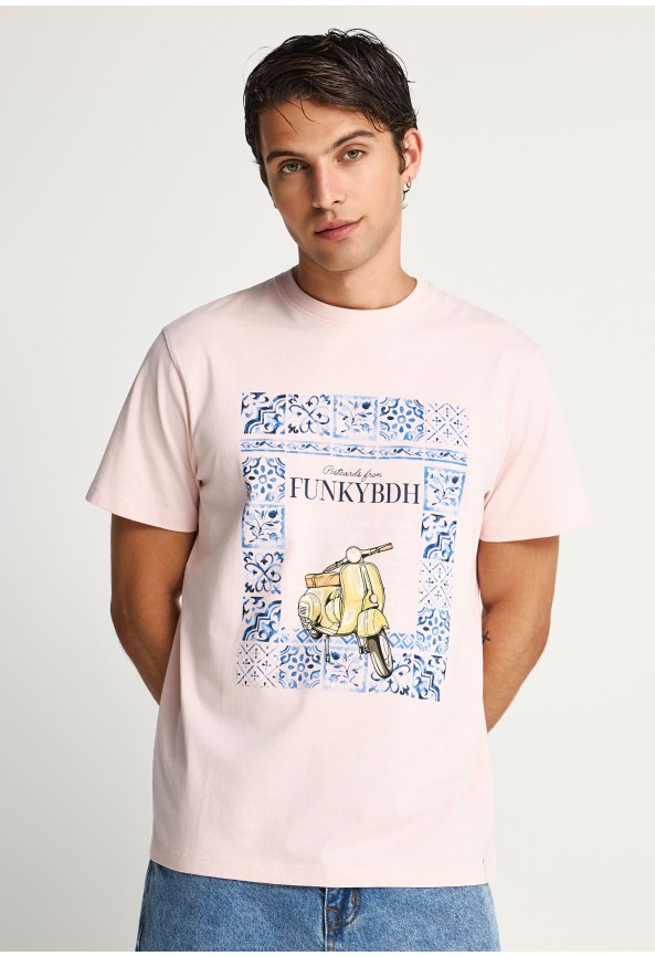 Ανδρικό βαμβακερό t-shirt με τύπωμα