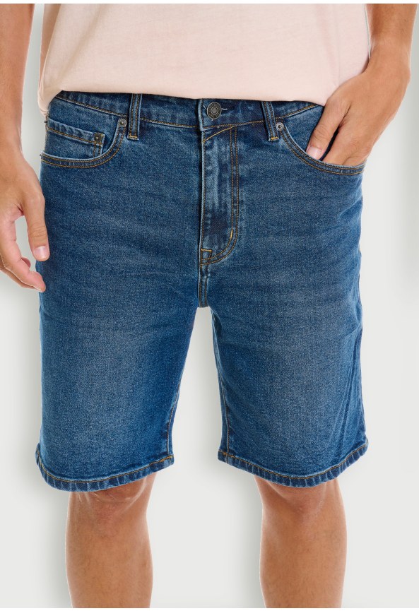 Ανδρική jean slim tapered βερμούδα