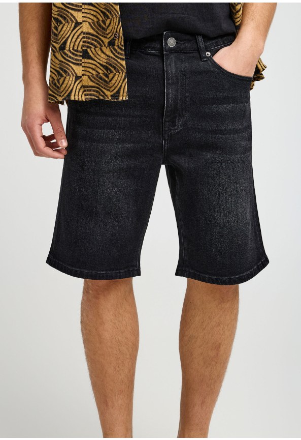 Ανδρική slim tapered βερμούδα τζην