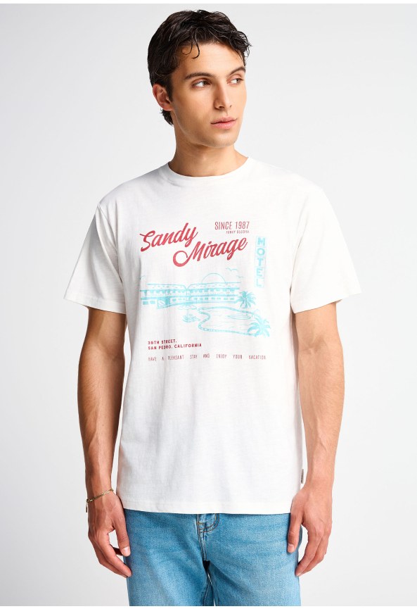 Ανδρικό βαμβακερό t-shirt με τύπωμα