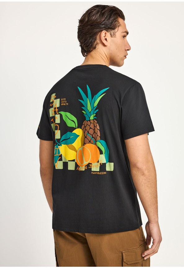 Men's cotton t-shirt with print on the back