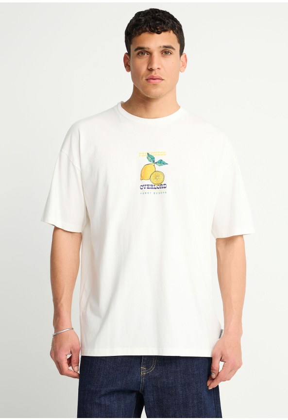 Ανδρικό oversized t-shirt με τύπωμα στην πλάτη