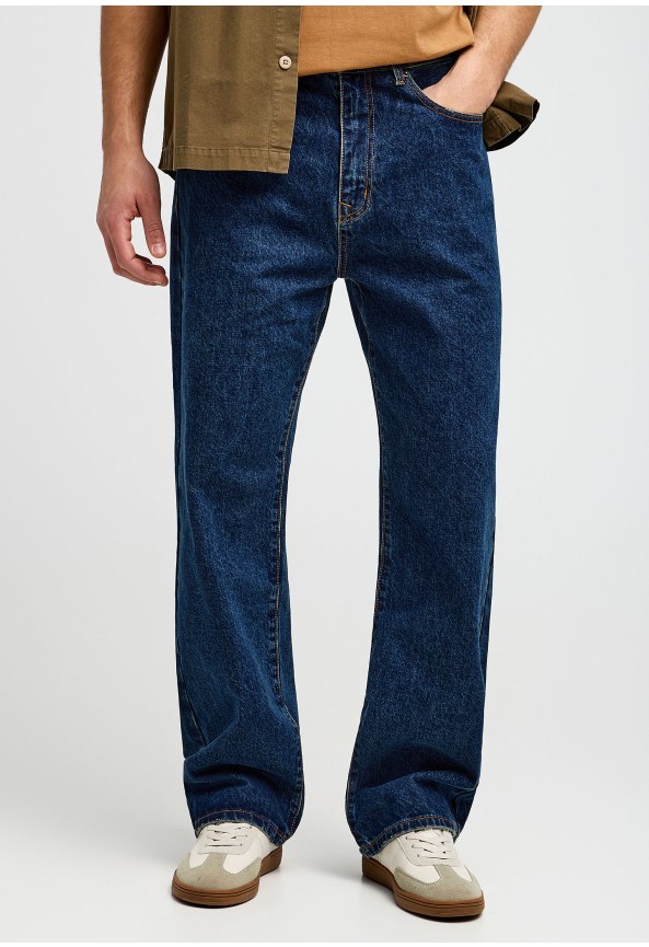 Ανδρικό baggy fit τζην με washed effects