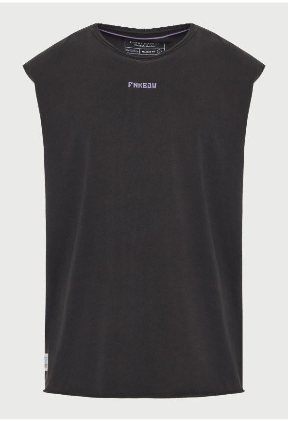 Ανδρική αμάνικη μπλούζα με τύπωμα στην πλάτη