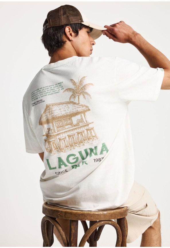 Ανδρικό t-shirt με τύπωμα στην πλάτη
