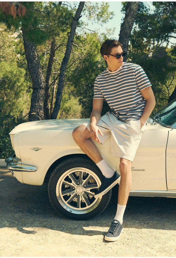 Men's striped cotton t-shirt