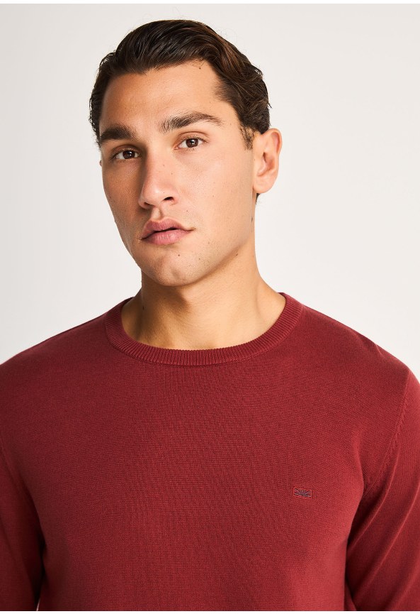 Men's solid crewneck knit jumper