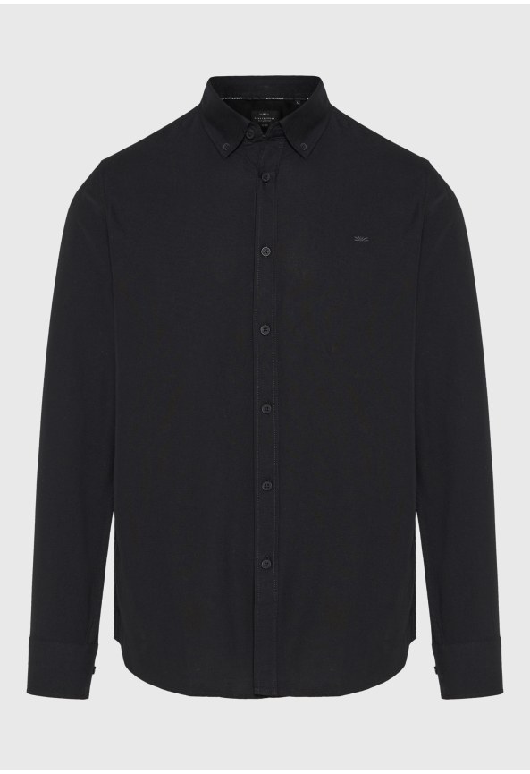 Ανδρικό basic πουκάμισo από βαμβάκι με γιακά button-down
