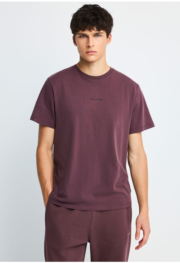 Men's peached cotton t-shirt with back graphic print