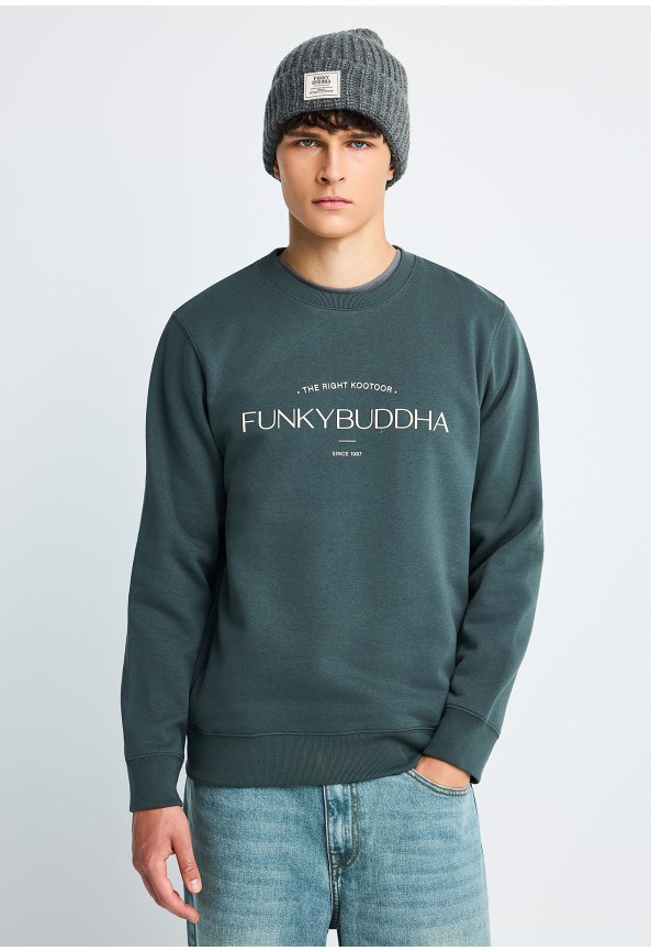 Ανδρική μπλούζα φούτερ crewneck με λογότυπο