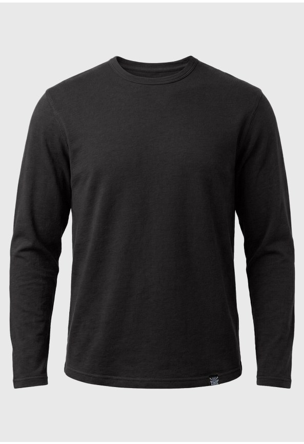 Men's Garment-Dyed Cotton Terry Long-Sleeve T-Shirt