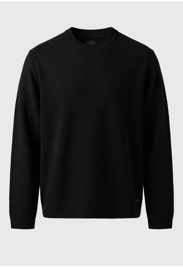 Ανδρικό μελανζέ πλεκτό πουλόβερ με crew neck