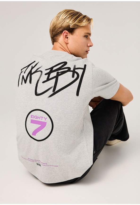 Ανδρικό relaxed fit t-shirt με graffiti print