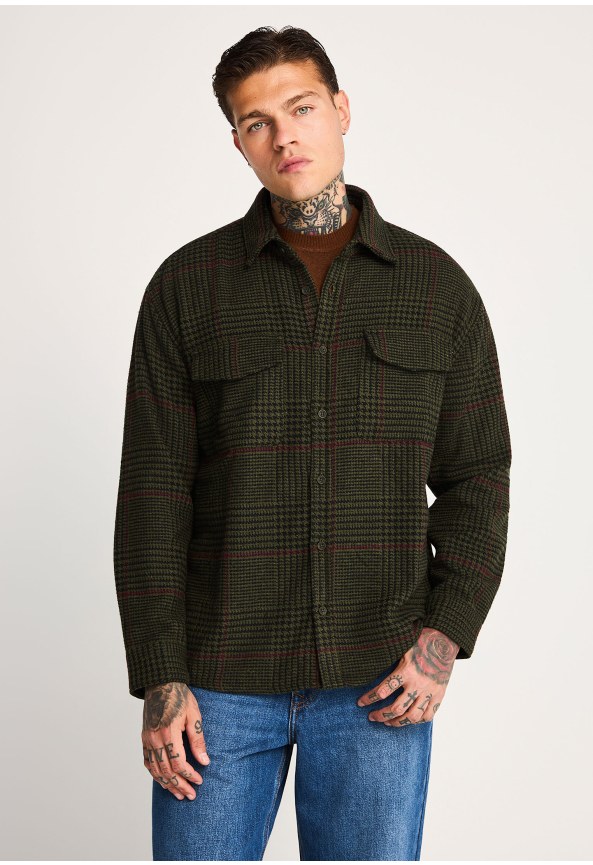 Ανδρικό overshirt με μικροσχέδιο check