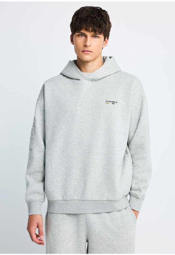 Men's overhead hoodie with circular back graphic