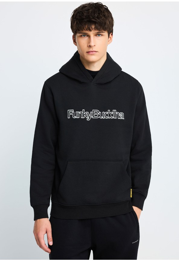 Men's overhead hoodie with outline logo