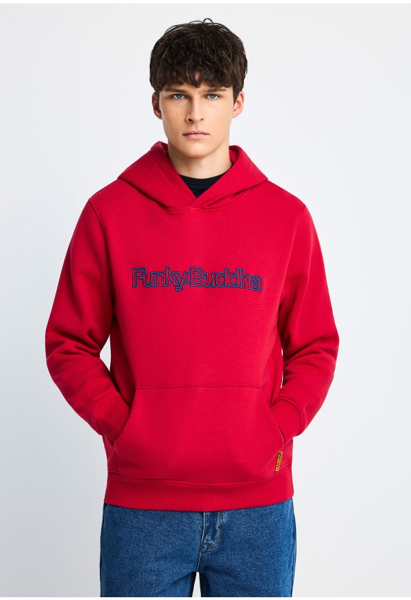 Men's overhead hoodie with outline logo