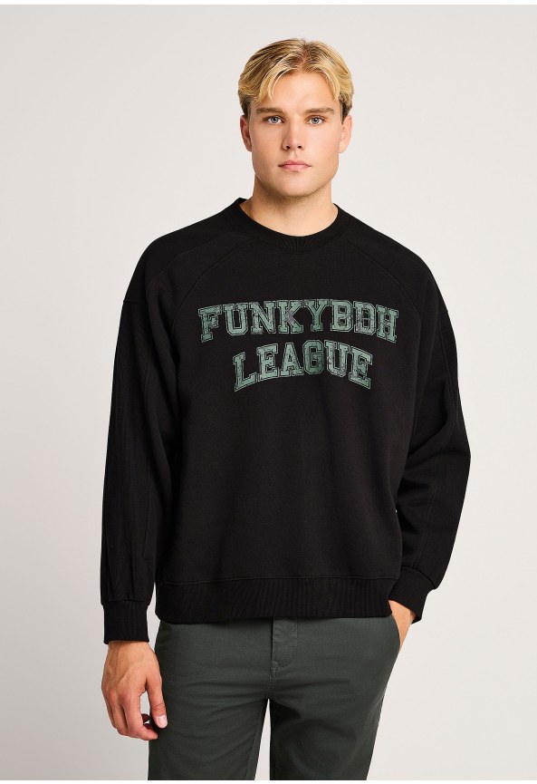 Ανδρικό oversized φούτερ με κολεγιακό print