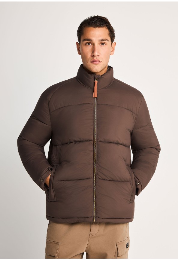 Ανδρικό μπουφάν puffer realxed fit με όρθιο γιακά