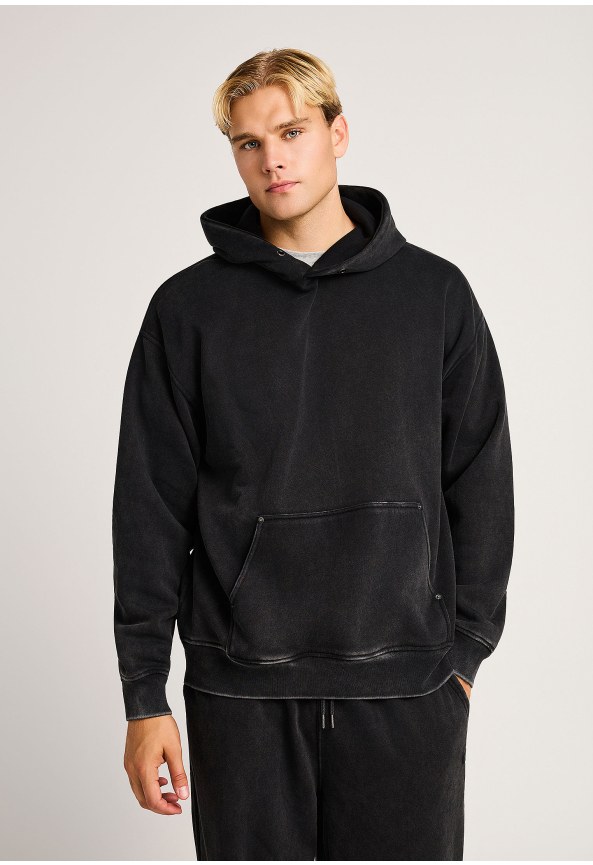 Ανδρική μπλούζα φούτερ oversized με κουκούλα