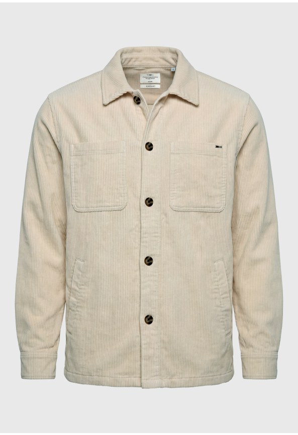 Ανδρικό κοτλέ overshirt με τσέπες