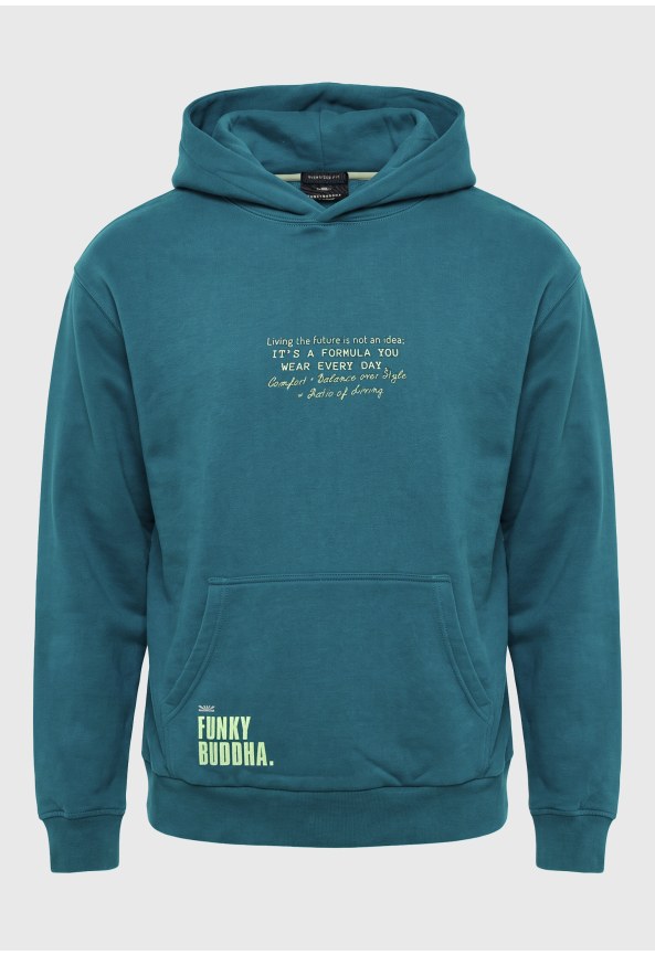 Men's hoodie with chest quote print
