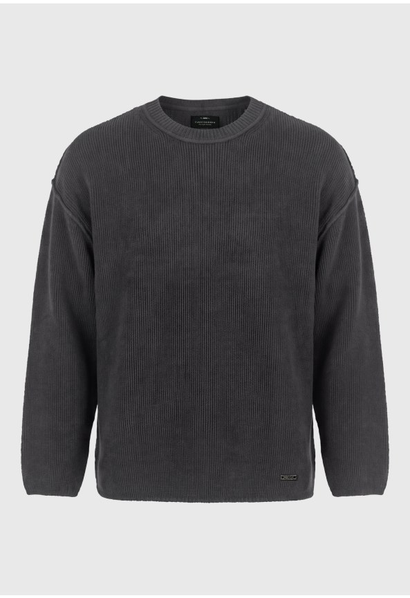Men's cotton crew neck knit sweater