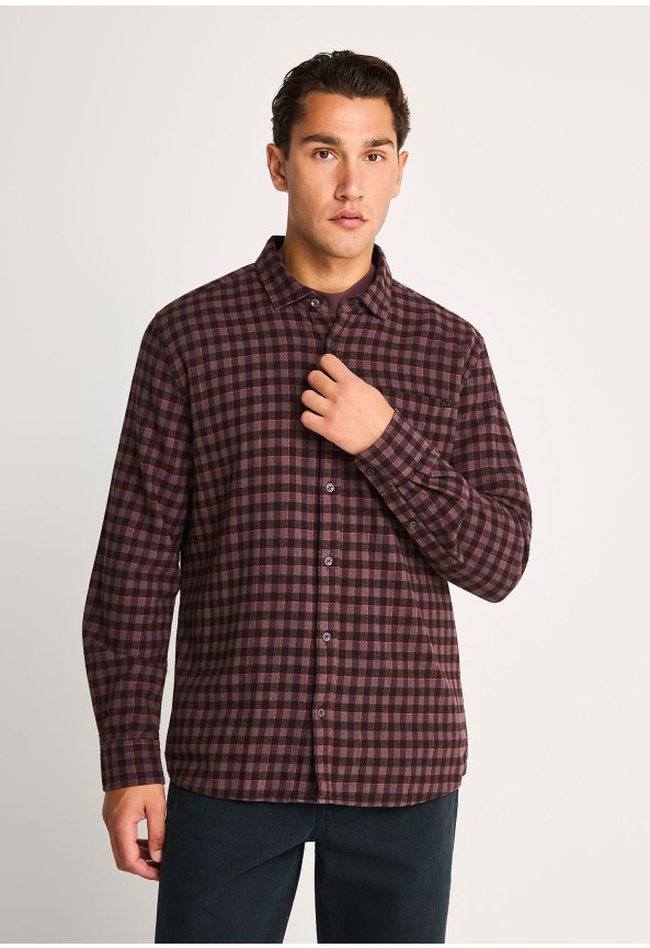 Ανδρικό καρό flanel πουκάμισο relaxed fit