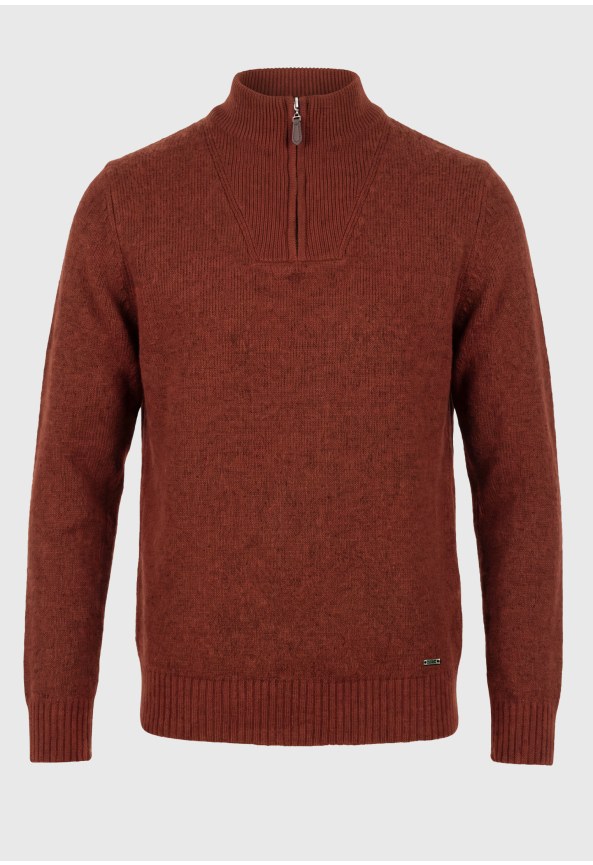 Πλεκτό πουλόβερ wool-blend half-zip