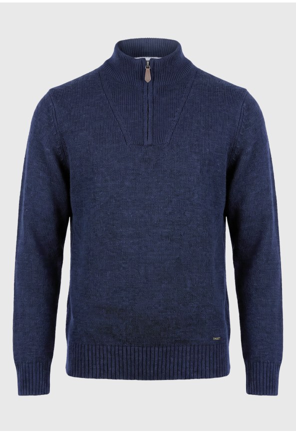 Πλεκτό πουλόβερ wool-blend half-zip